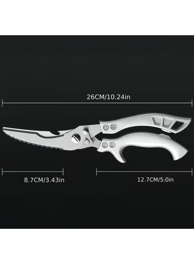 Forthcan Duty Stainless Steel Kitchen Scissors – Professional Cooking & Poultry Shears, Ideal for Bones, Turkey, Meat, Fish and Vegetables, 1-Pack - Image 3